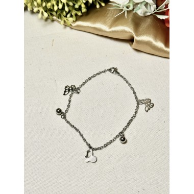 PULSERA DIJE MARIPOSA Y BOLITA