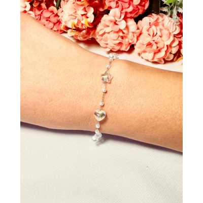 PULSERA PIEDRAS TRANSPARENTE FORMAS