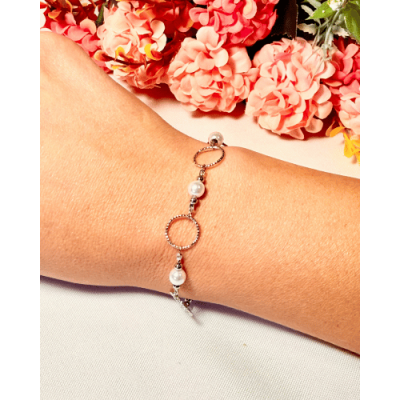 PULSERA CIRCULO CON PERLAS