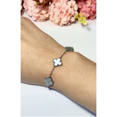 PULSERA TREBOL BLANCA