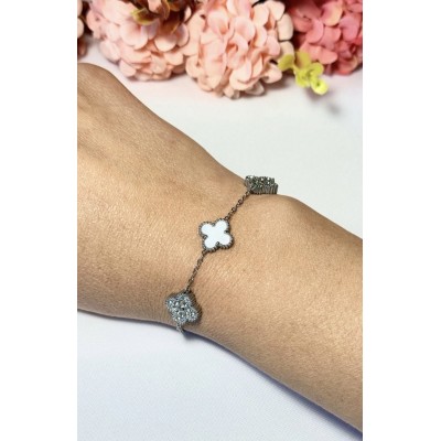 PULSERA TREBOL BLANCA