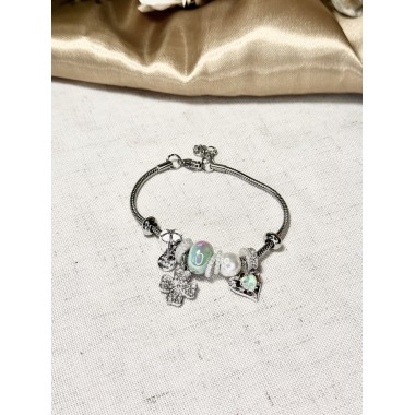PULSERA CHARMS AGUAMARINA