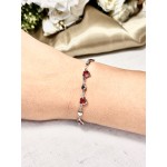 PULSERA ACERO CORAZON ROJO