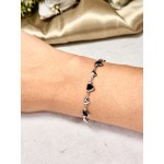 PULSERA ACERO CORAZON NEGRO