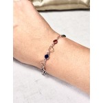 PULSERA CORAZON Y PIEDRAS COLORES