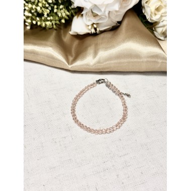 PULSERA CRISTAL DE ROCA CREMA