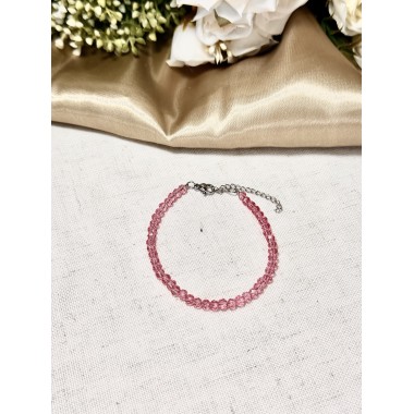 PULSERA CRISTAL DE ROCA ROSA