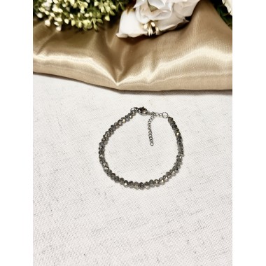 PULSERA CRISTAL DE ROCA GRIS