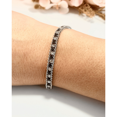 PULSERA PIEDRAS BLANCA Y NEGRA 