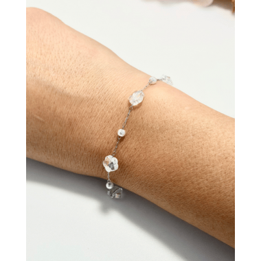 PULSERA FLOR PERLAS