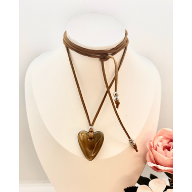 CORBATERO CORAZON MARRON