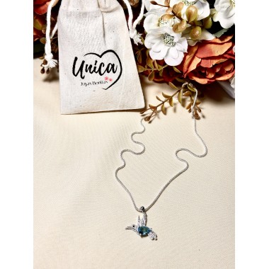 COLGANTE COLIBRI CON PIEDRA ENGARZADA