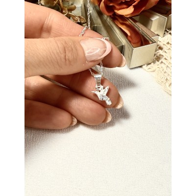 CAENA COLIBRÍ CON INCRUSTACION DE PIEDRA