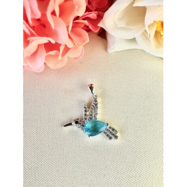 Dije Colibrí con piedra engarzada