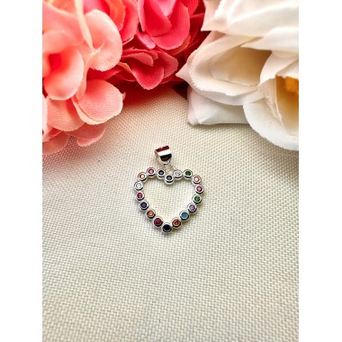 Dije Corazon con Strass de colores