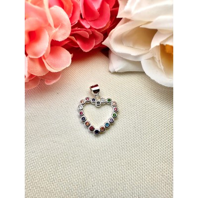Dije Corazon con Strass de colores