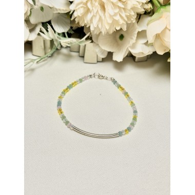 PUSERA CRISTAL  COLORES CON BARRITA DE PLATA