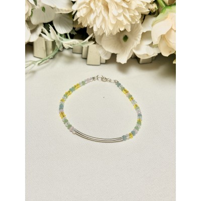 PUSERA CRISTAL  COLORES CON BARRITA DE PLATA