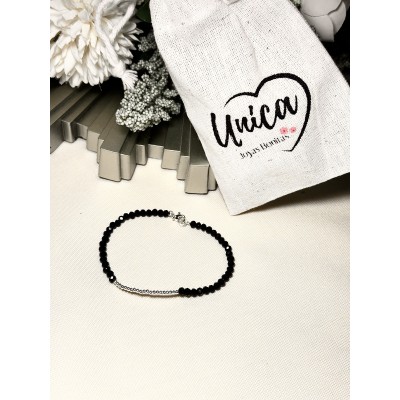 PULSERA NEGRO CON PLATEADO