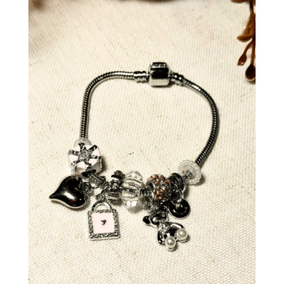 PULSERA PANDORA PINK CHARMS 