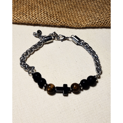 PULSERA UNISEX COMBINADA CRUZ