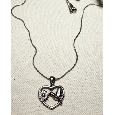 CADENA CORAZON COLIBRÍ GRANDE